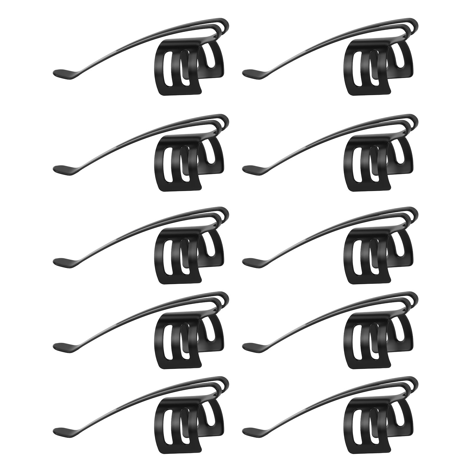 10pcs Hand Flashlights Pocket Clips, Black Manganese Steel Flashlight Pocket Clips Replacement for Streamlight Stylus Pro & Microstream Penlight