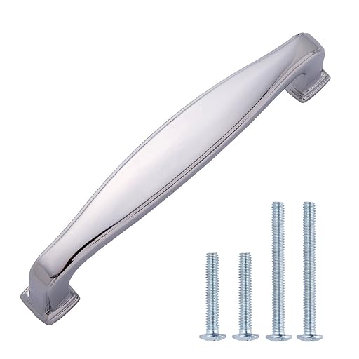 MockWares Basics Traditional Arch Cabinet Pull, Polished Chrome