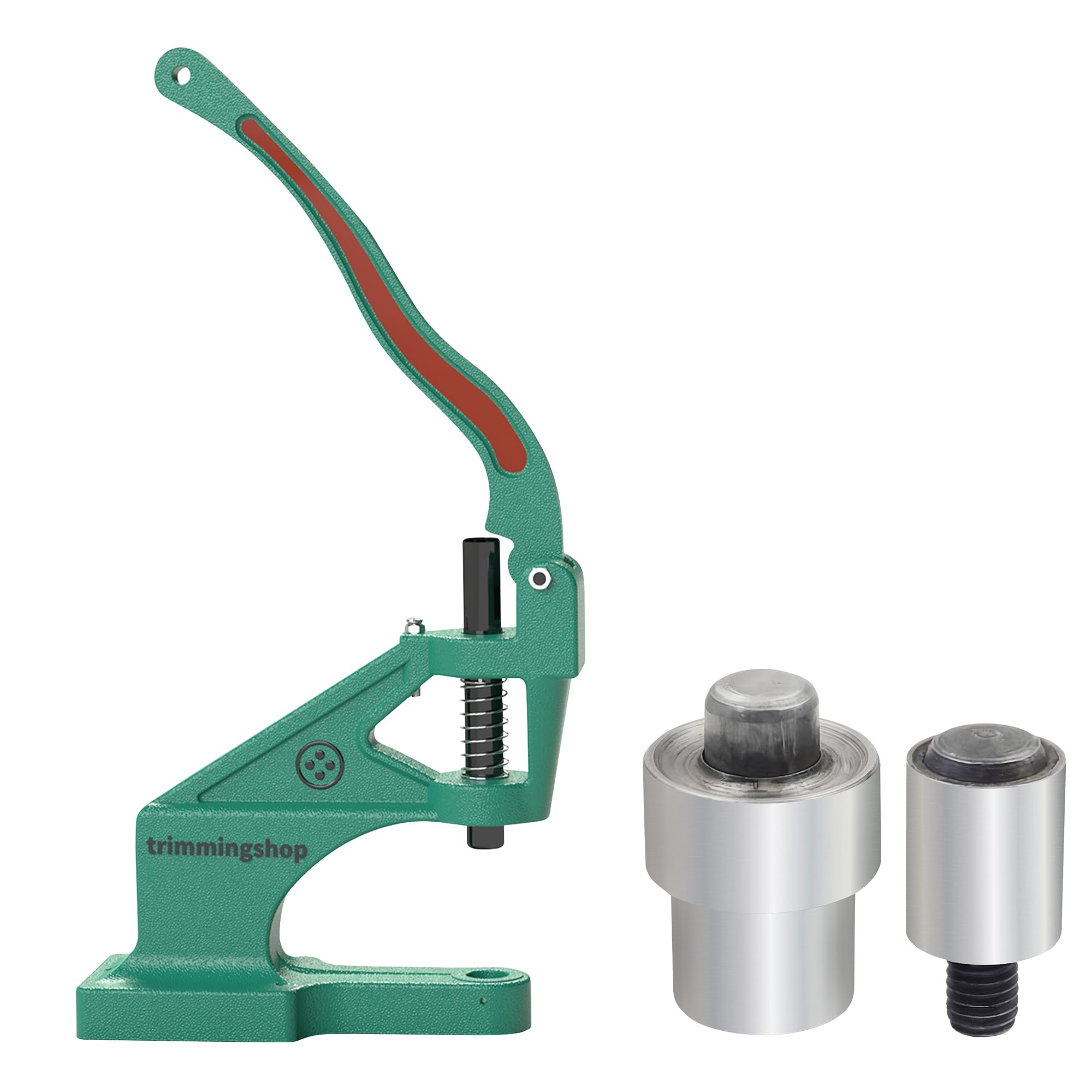 Trimming Shop Oczka oczka oczka mocujące zestaw matryc z uniwersalną zieloną praską ręczną do butów DIY, toreb, toreb, sztuki i rzemiosła, dekoracja odzieży (14 mm)
