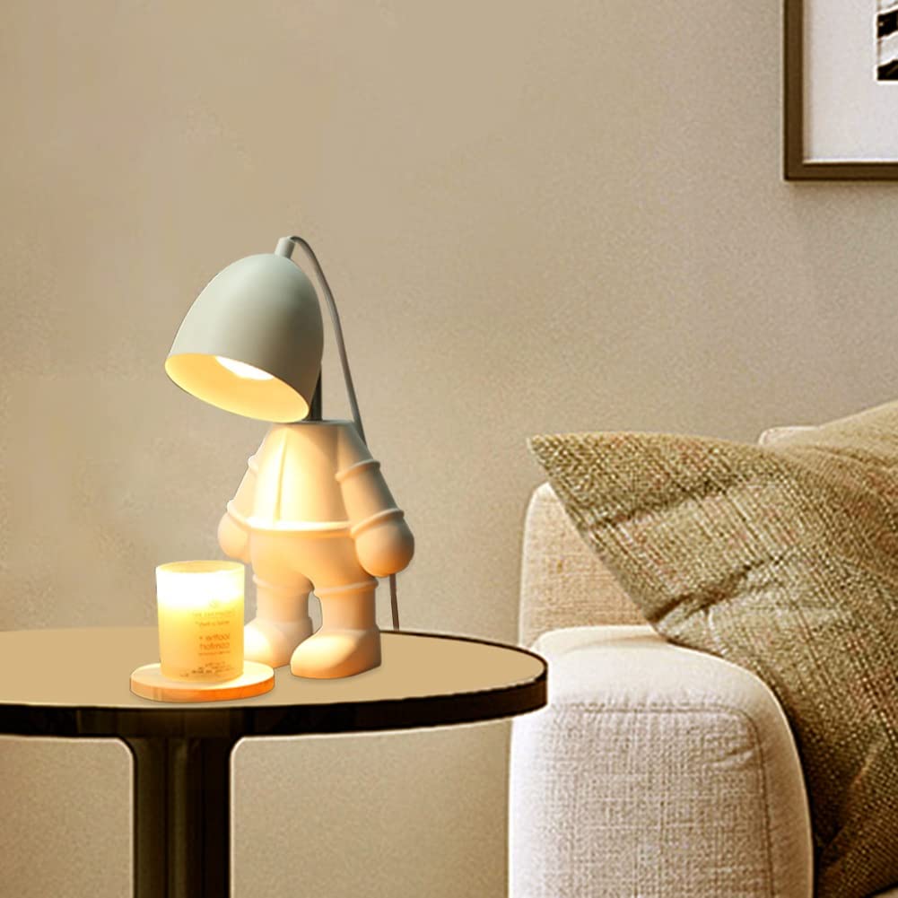 Lampade da tavolo Lampada scaldacandele, scaldacera for decorazione camera da letto con candele profumate dall'alto verso il basso, bianco