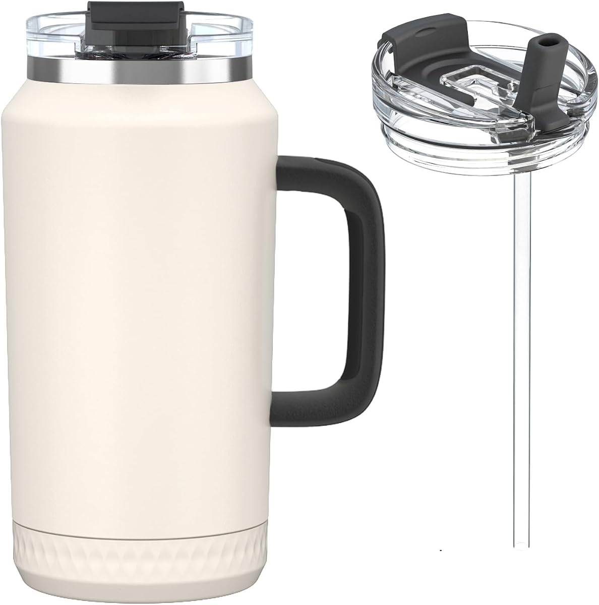 Hydraful Vaso con asa y pajita de 64 oz – 100% a prueba de fugas – Taza aislada reutilizable de acero inoxidable grande botella de agua taza de viaje para gimnasio, senderismo y camping – Regalos para mujeres, hombres, él y ella