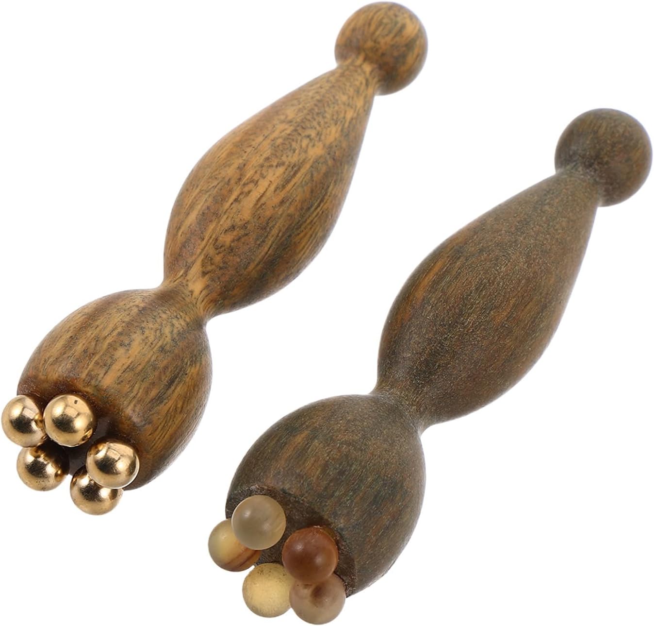 2pcs Eye Massage Roller Stick - Wood Acupuncture Massage Tool Facial Applicator - Eye Care Stick for Puffiness Dark Circles Skincare