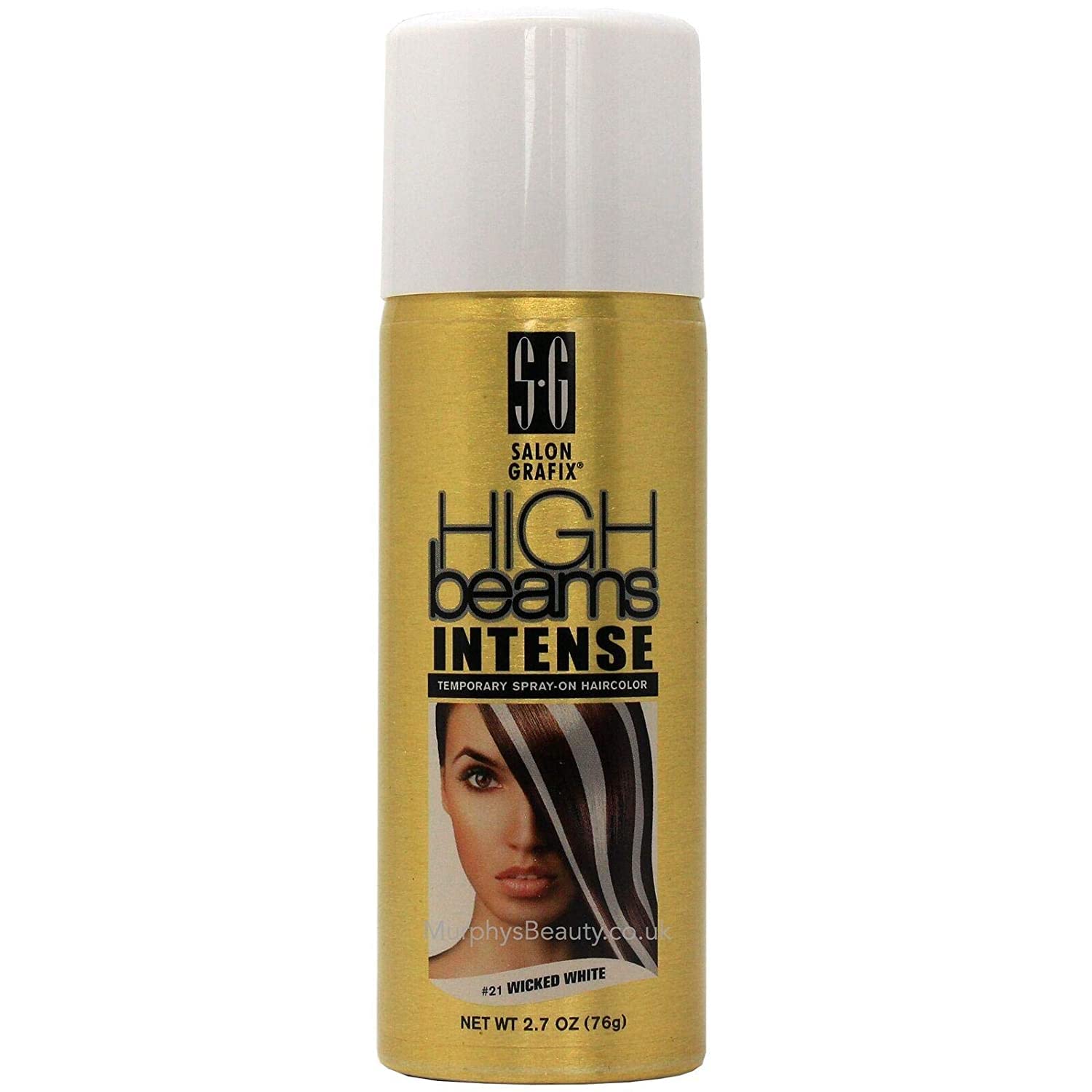High Ridge High Beams Intense Spray-On Hair Color –Wicked White - 2.7 Oz - Add Temporary Color Highlight to Your Hair Instantly - Great for Streaking, Tipping or Frosting - Washes out Easily New