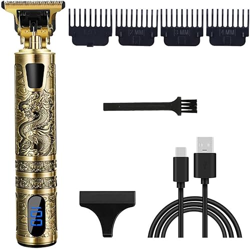 Miniatura 67 de Cortadora de pelo profesional para hombres y mujeres, inalámbrica, recargable, recortadora de pelo, kit de aseo de corte de cuerpo de metal, Cabeza