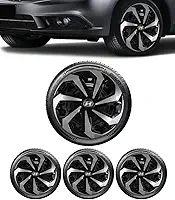 Jogo 4 Calotas Spider Preto/Prata aro 15 HYUND HB20 Hatch HB20s Sedan 2015 2016 2017 2018 2019 2020 2021 2022 2023 2024