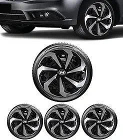 Jogo 4 Calotas Spider Preto/Prata aro 15 HYUND HB20 Hatch HB20s Sedan 2015 2016 2017 2018 2019 2020 2021 2022 2023 2024