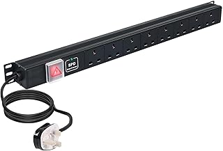 Ennotek PDU Surge Protected Extension Lead, 8 Way Plug 13A Switched Power Distribution Unit, 3M Extension Cable for Home, Office and Industrial Use