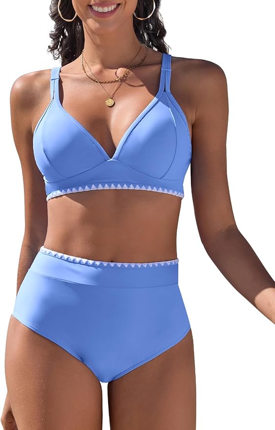 UMIPUBO Badpak voor dames, hoge taille, tweedelig, bikiniset