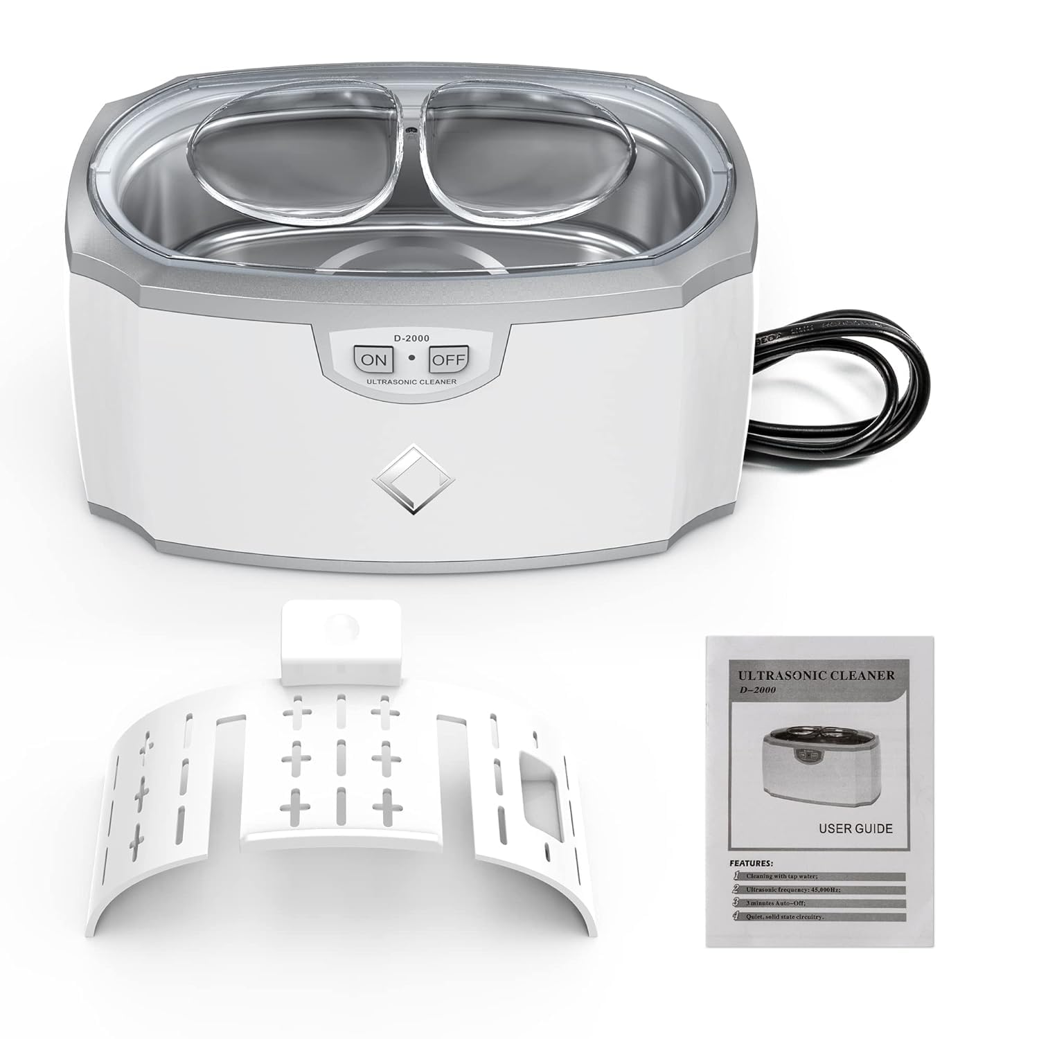 LifeBasis Dispositivo de limpieza por ultrasonidos, 420 ml, dispositivo de limpieza por ultrasonidos, 45 kHz, para gafas, joyas, relojes, 30 W, limpiador ultrasónico