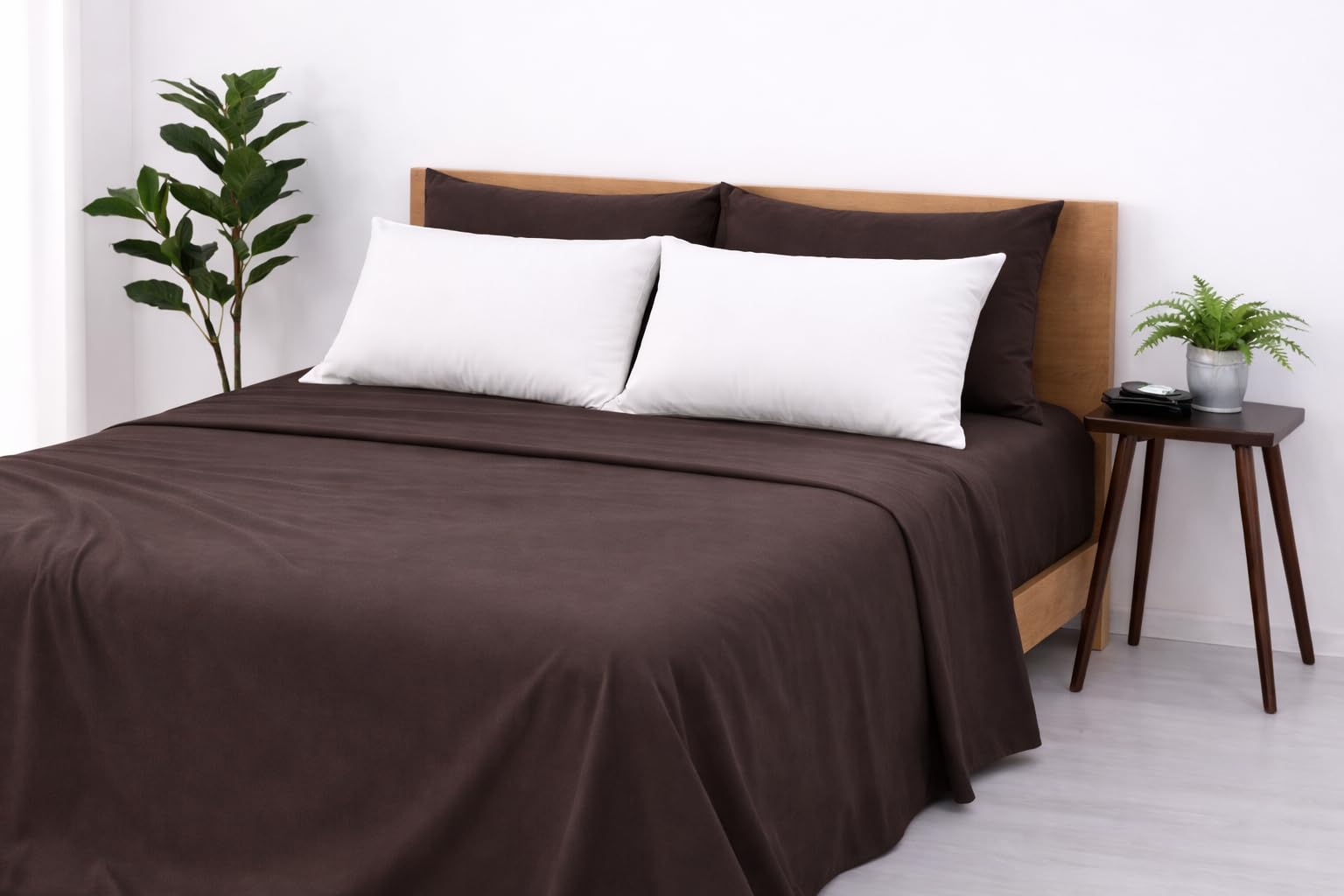 Blue Strip Polycotton Bedsheet, Double 90x100 (Coffee & White)
