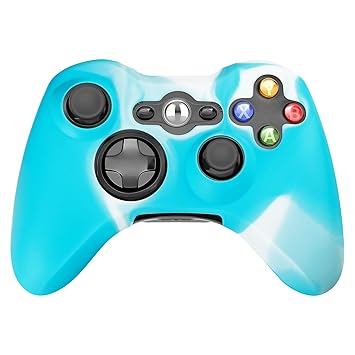 XNMOA Protective Skin for Xbox 360 Cover Case for Xbox Accessories Set, Anti-Slip Soft Comfort Silicone Protector Case Skin Cover for Xbox 360 Controller (Bule White )