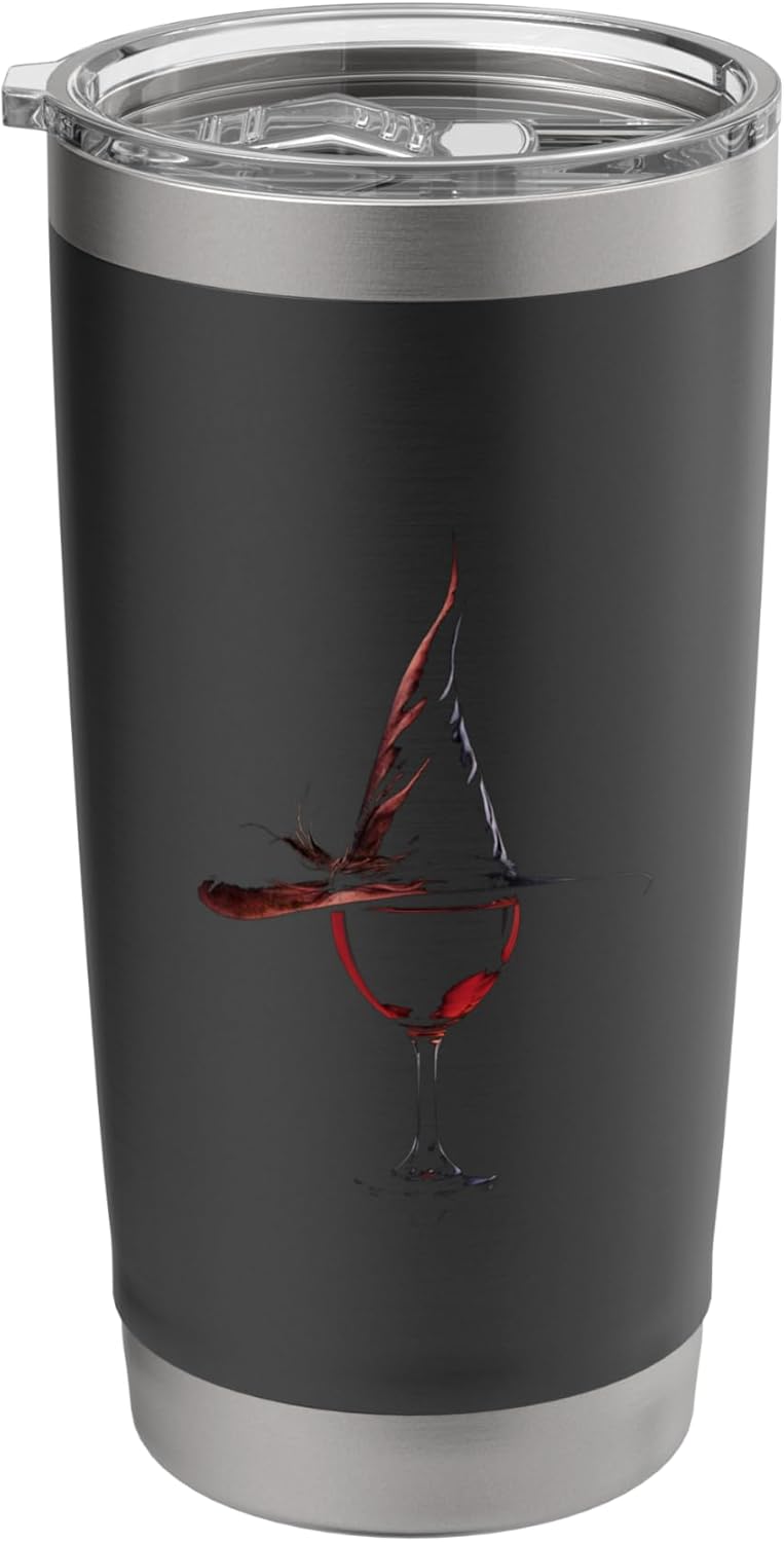 Wine Glass Witch Hat Halloween Wine Lover Stainless Steel Insulated Tumbler