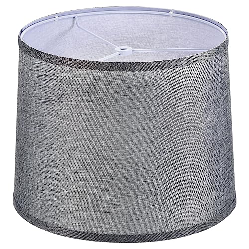 PATIKIL Drum Lampshade for Table Lamps 11.4" Top x 12.6" Bottom x 9.8" High Floor Lamp Shade Easy Assembly Medium Linen Lampshade for Table Lamps Floor Lamp Gray