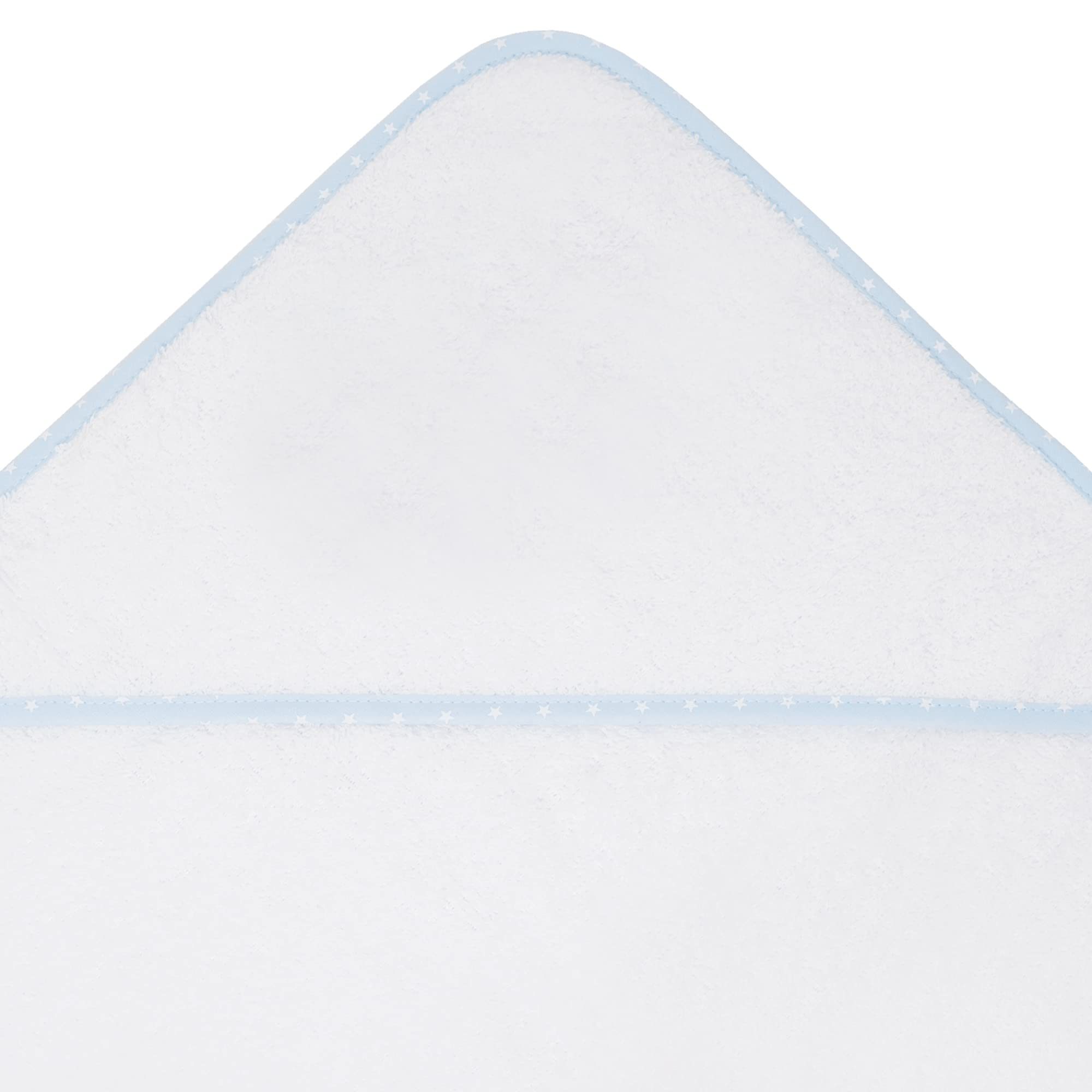 Duffi Baby - Toalla bebe recien nacido. Capa de baño Bebe 100% Algodón Para Bordar. Toalla Baño con capucha Infantil 80 x 80 cm. Super Suave Absorbente Ligera. Niños y niñas Color Blanco Azul. 1196-12