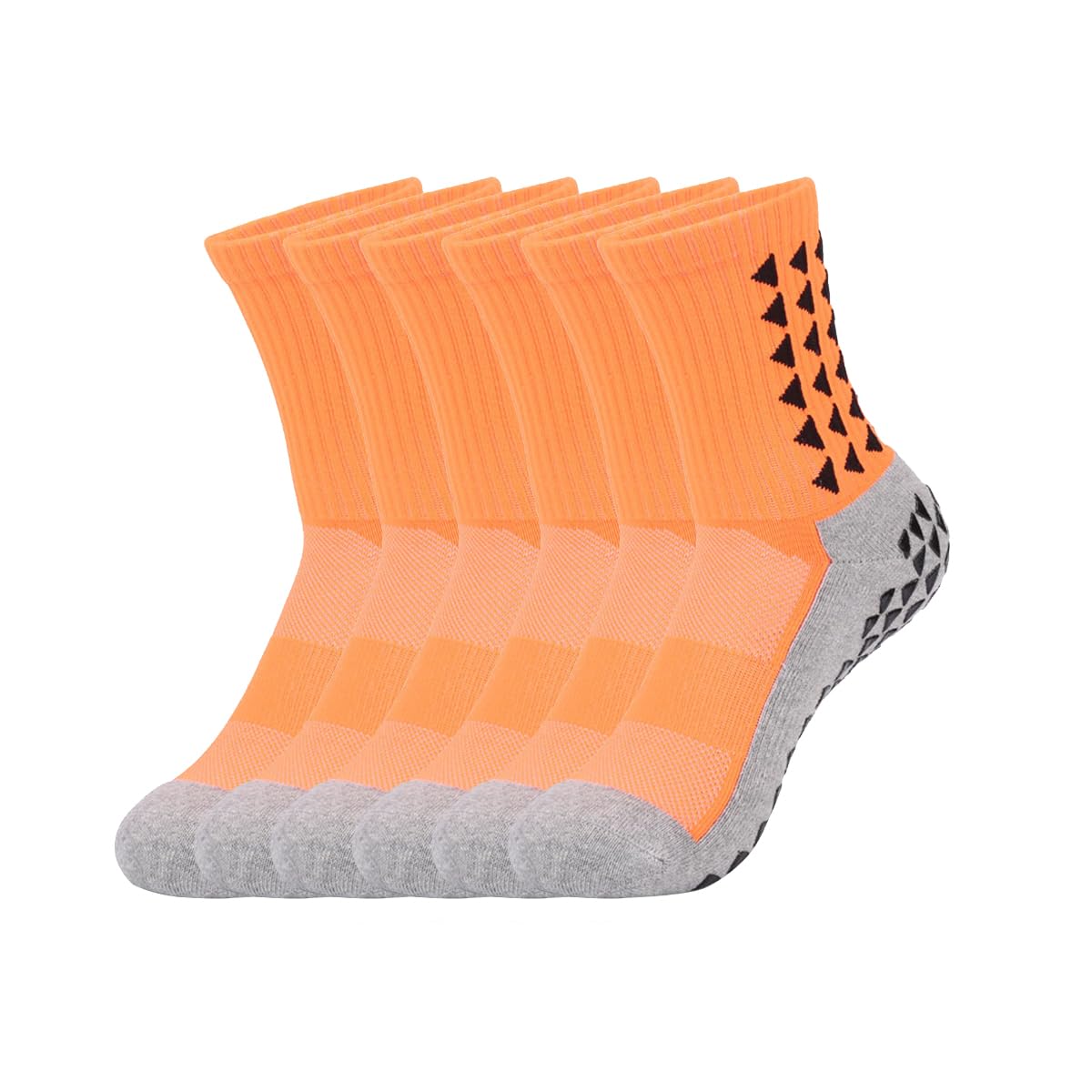 6 pares de calcetines tobilleros con cojín, calcetines deportivos para correr atléticos, calcetines de algodón antiampollas para hombres y mujeres, naranja, 6 Pares Naranja, 3-5