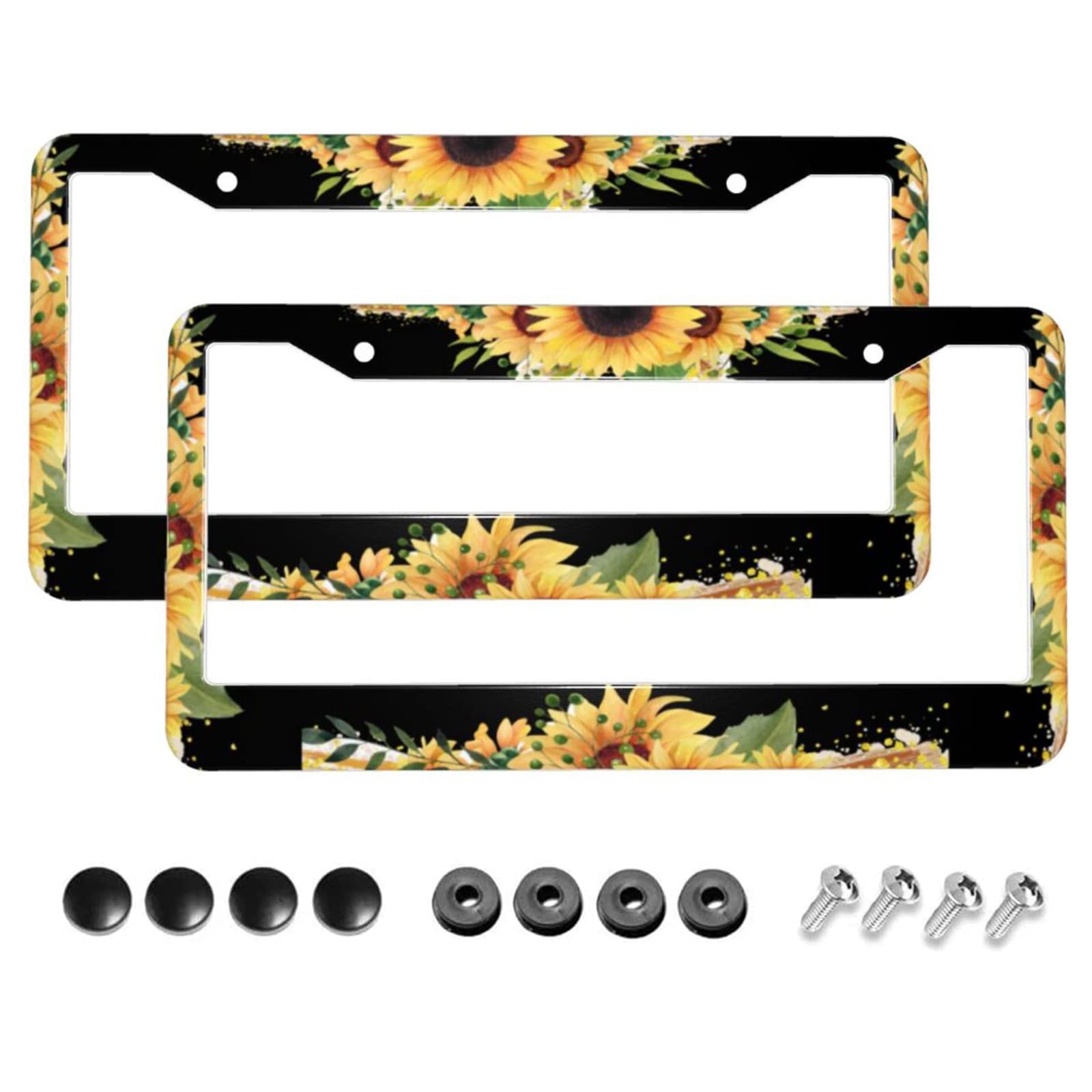 Amazon.co.jp: ひまわり ナンバープレートフレーム - 2パック ひまわり