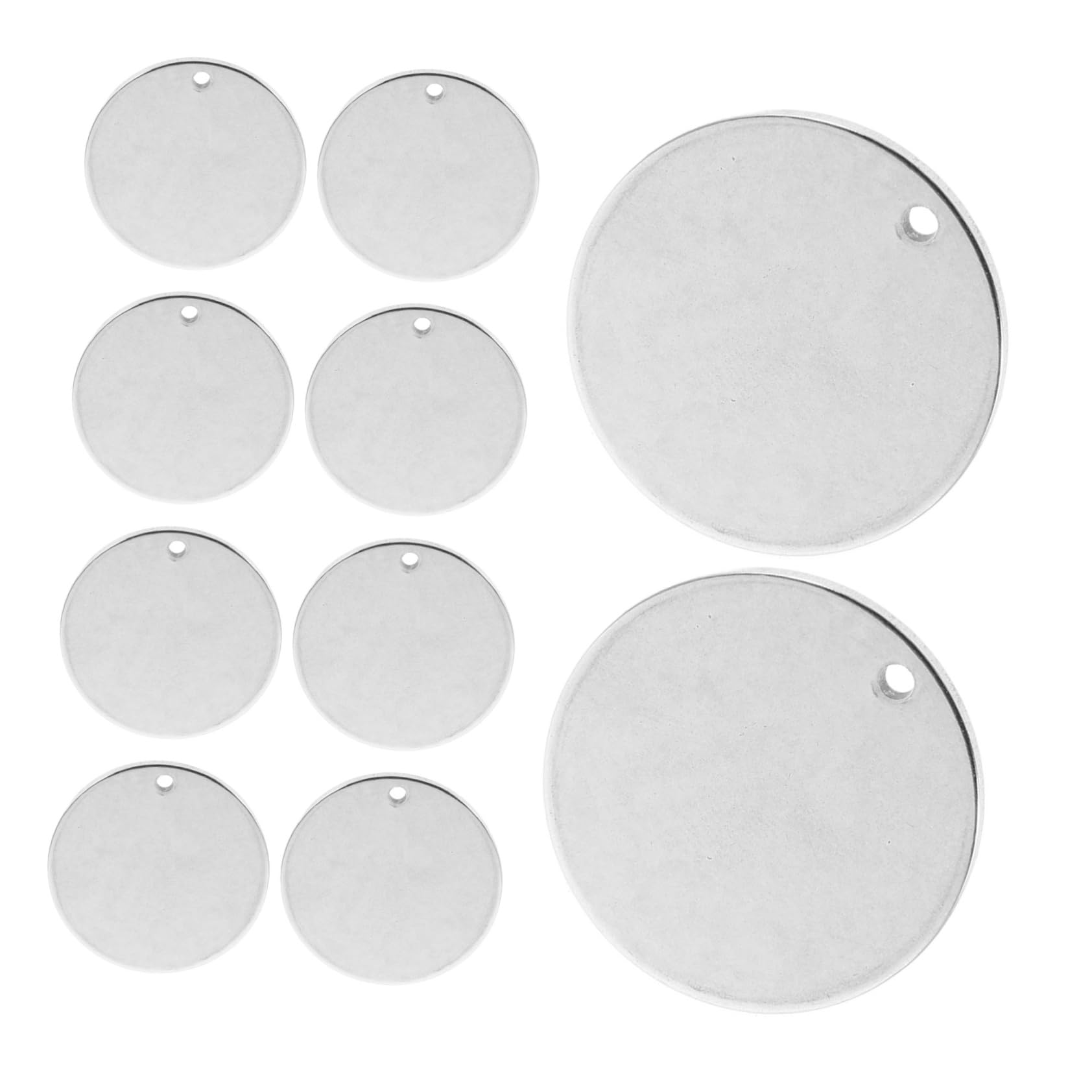 Toyvian Pendentif 100 Pièces en Acier Inoxydable Argenté Métal Rond
