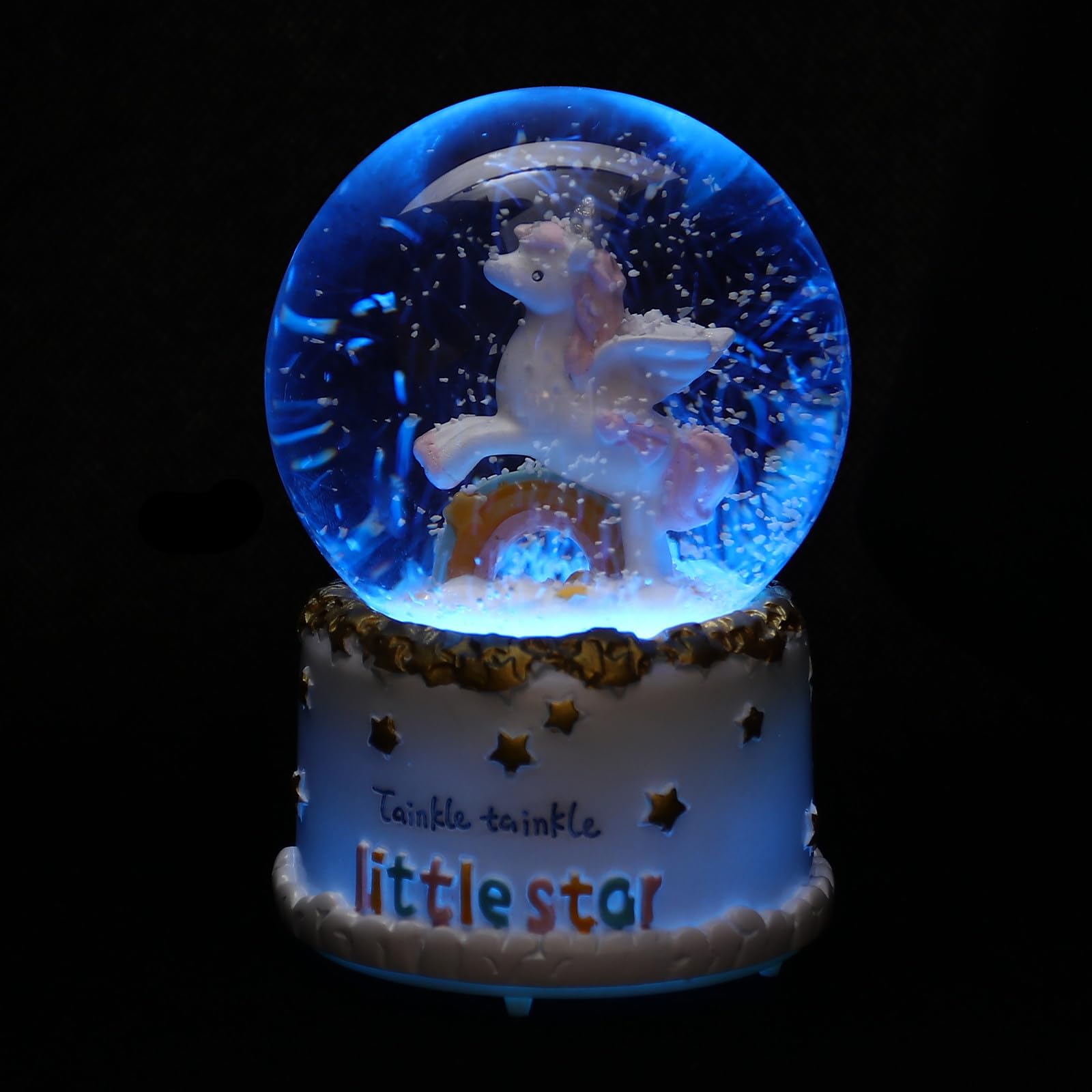 Carillon Sfera di Cristallo da Scrivania Decorativa in Resina e Vetro | Luce Notturna, 3 Batterie Aa Escluse, per Negozio e Studio, Finitura Elegante e Lavorazione Curata