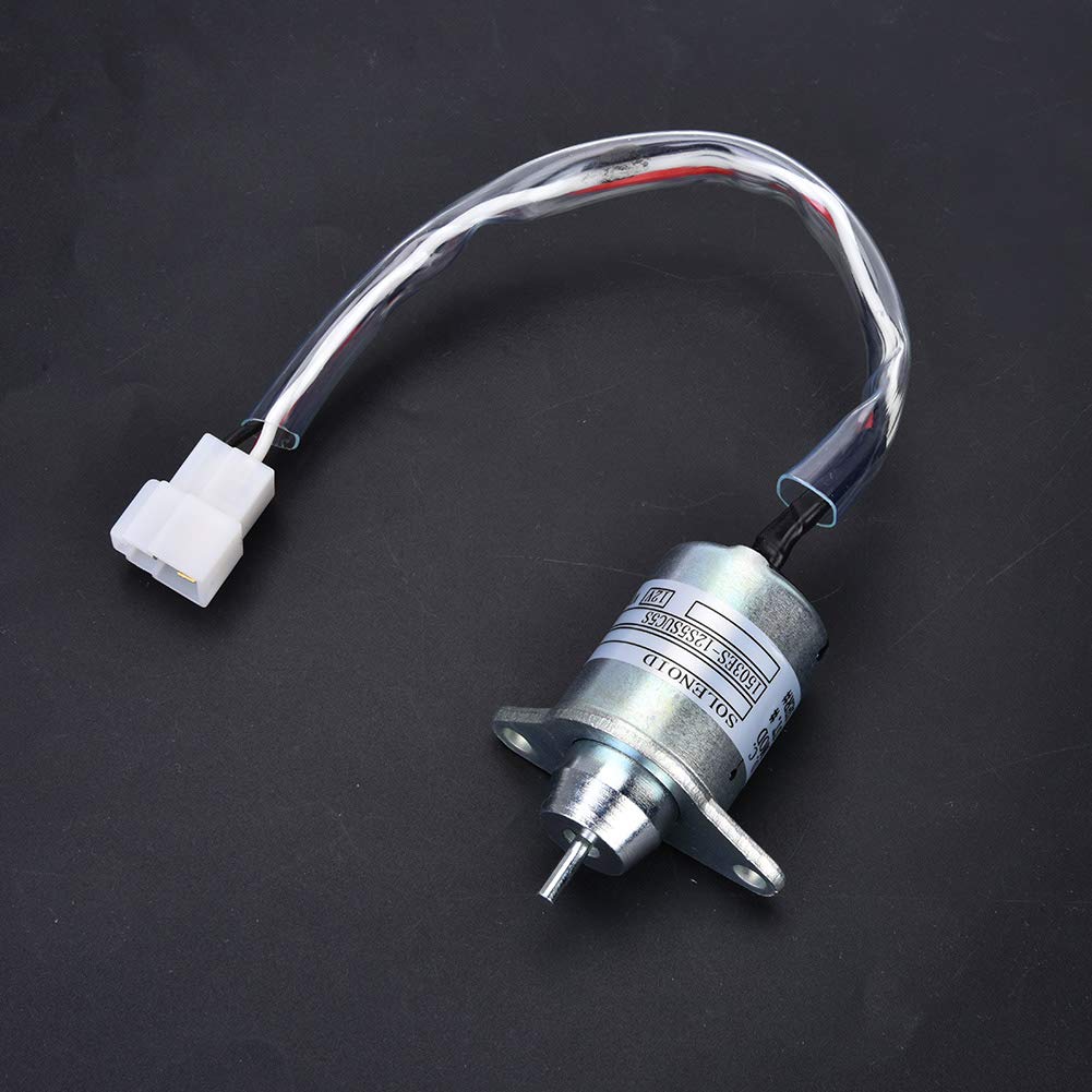 Elettrovalvola di Arresto del Carburante 12V Qualità Premium, Sostituzione Diretta Cavi Resistenti Alle Alte Temperature Proteggi il Motore da Danni, Accessori per Escavatore