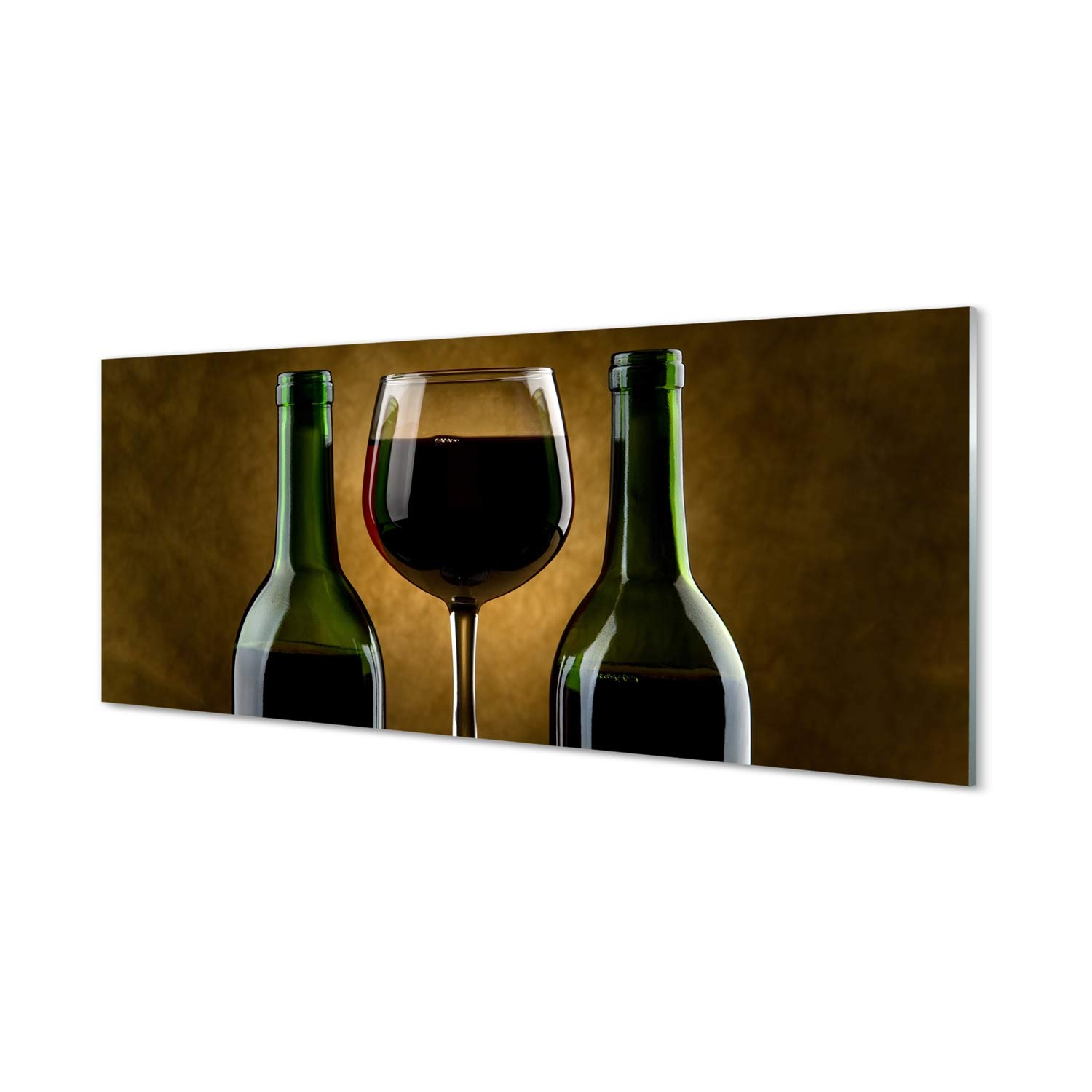 Tulup Cuadro de Cristal 125x50cm Impresa Decoración De Pared Mural Vino - 2 Botellas de Vidrio de Vino