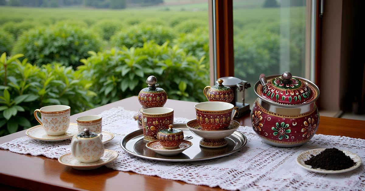 Rastogi Handicrafts Stainless Steel Decorated Bowl with lid and Spoon for Tea and Sugar Storage Bowl (Red, Pack of 2) 3
