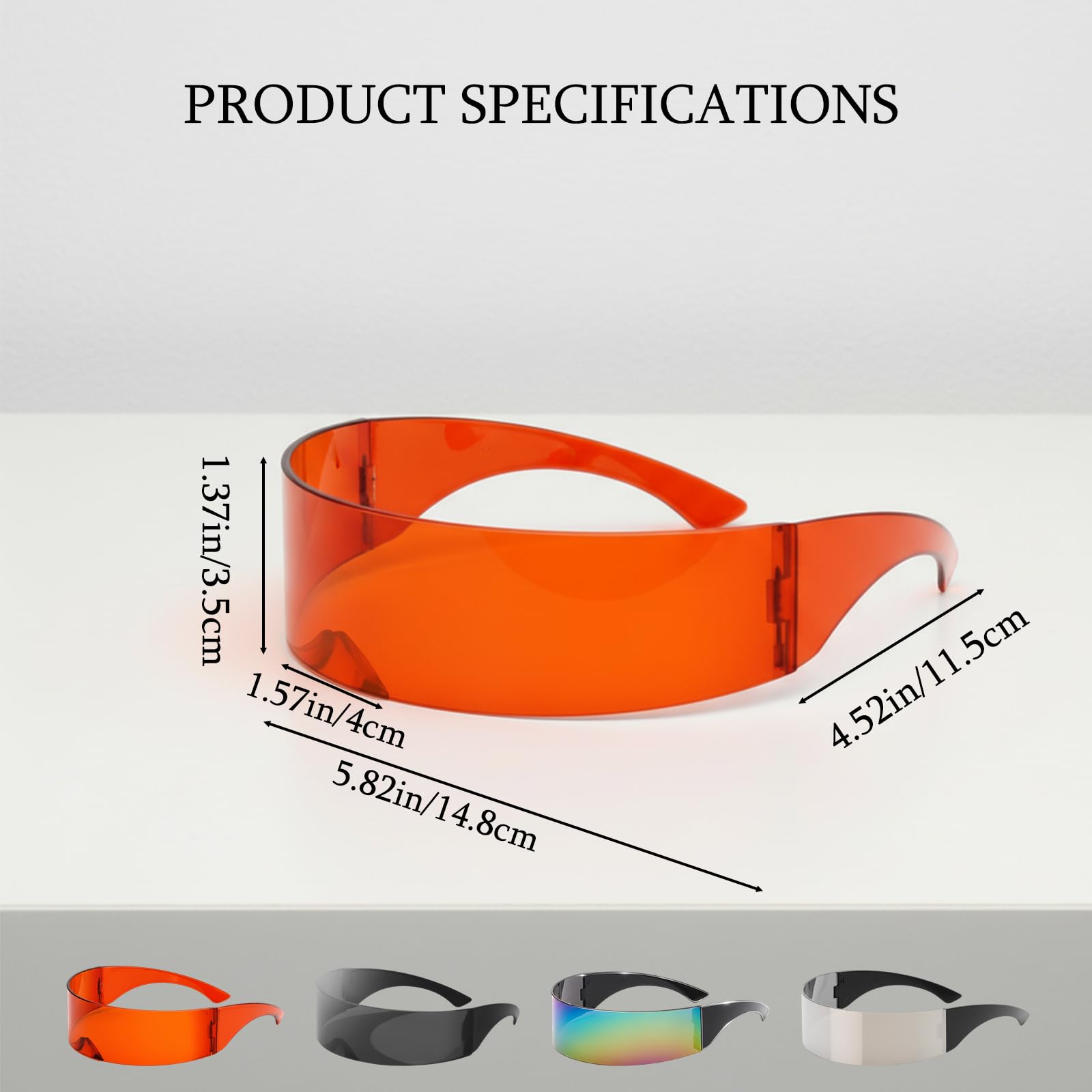QhgPnt 4 Pack Rave Glasses, Sci-Fi Sunglasses for Men and Women Cyberpunk Futuristic Glasses Rimless - Image 2