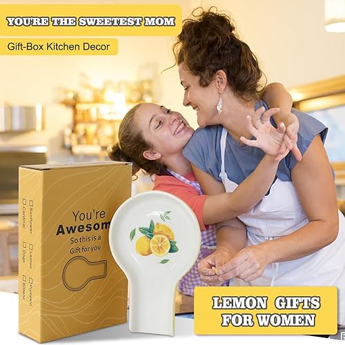 Miniatura 6 de Soporte para cucharas  Soporte para cuchara de limón para estufa para cucharas de cocina, espátula de limón, decoración de cocina, soporte de