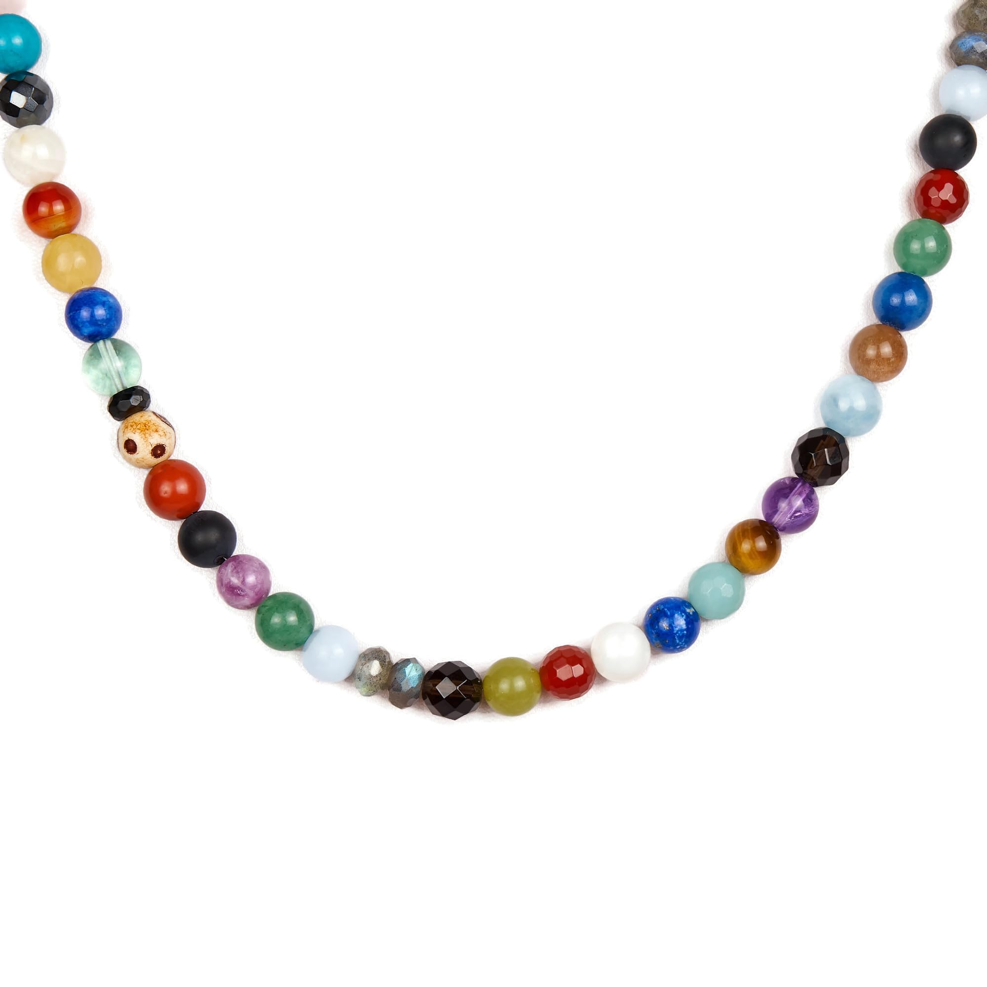 Bunte Edelstein Kette 60cm 925 Silber Halskette