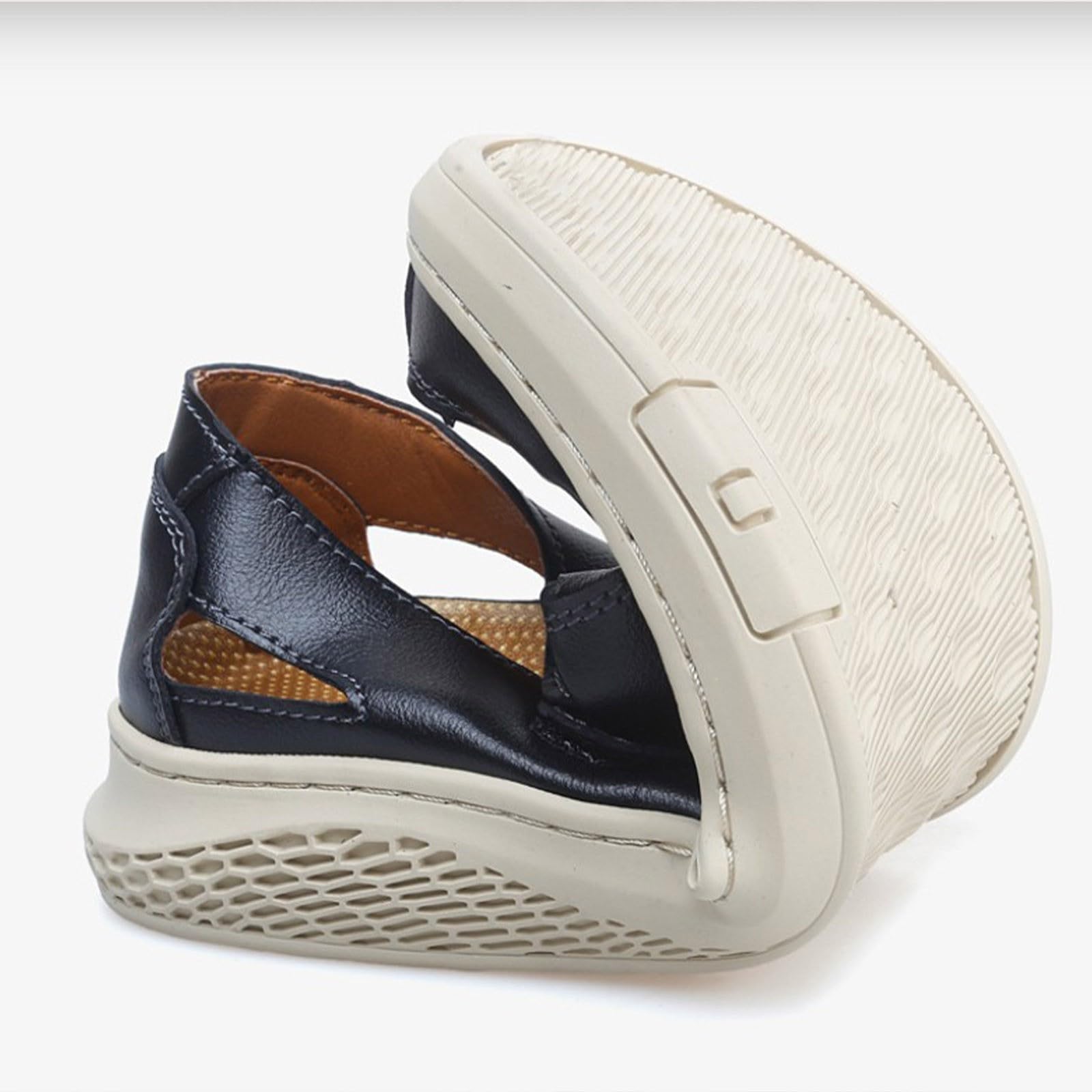 Scarpe basse ortopediche da uomo, casual, con plateau, scarpe estive, traspiranti, per il tempo libero, comode e leggere, sandali da trekking, per vacanze, spiaggia, scarpe estive