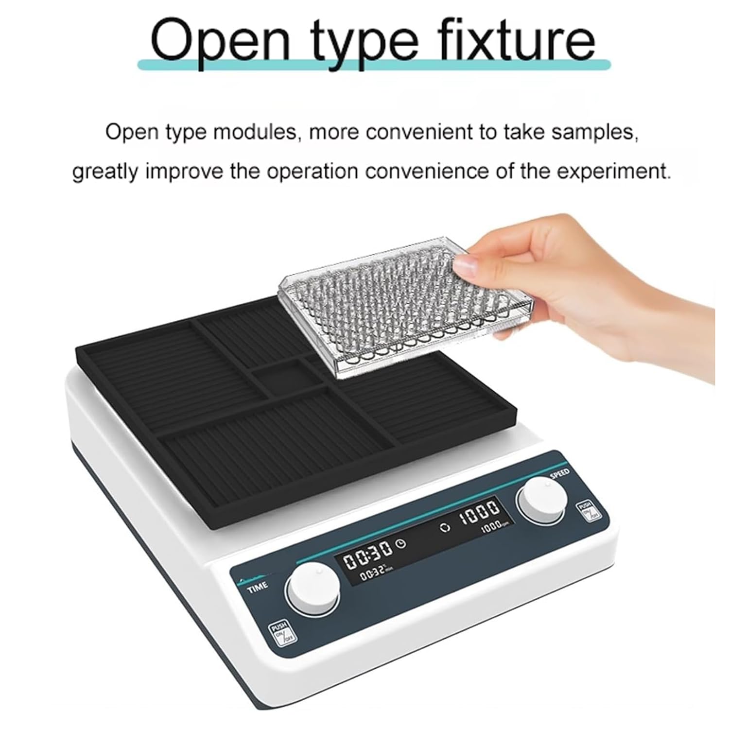 VM-600 Mikroplatten-Schüttler, Lab Digital Multiwell Plate Oszillator Für Elisa-Platten/Gewebekulturplatten *4, 500-1200 U/min/1 Min-8 H, Zum Mischen Von Lösungen Durch Schütteln
