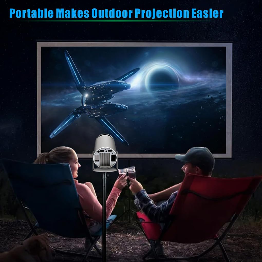 Projektor 4/5G WiFi6 Pro bez szwu do oglądania na zewnątrz 2.4/5G WiFi6 BT 5.0 Projektor wideo Cinema Outdoor 260ANSI 720P UK
