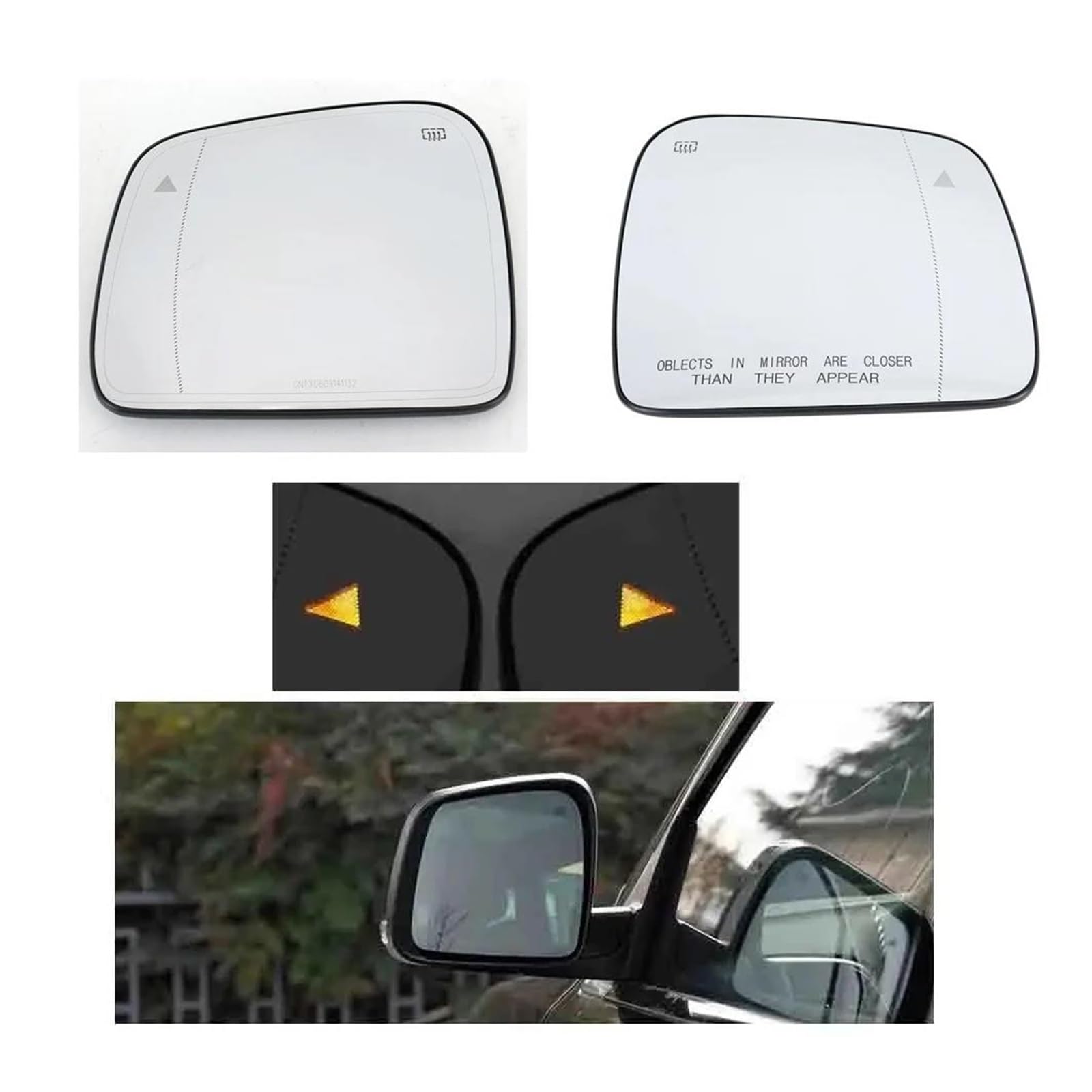 Cristal Espejo Retrovisor Para Jeep Para Grand Para Cherokee 2011-2021 Espejo Lateral Lente Puerta Retrovisora ​Automóvil Vidrio Con Puntos Ciegos(Izquierda)