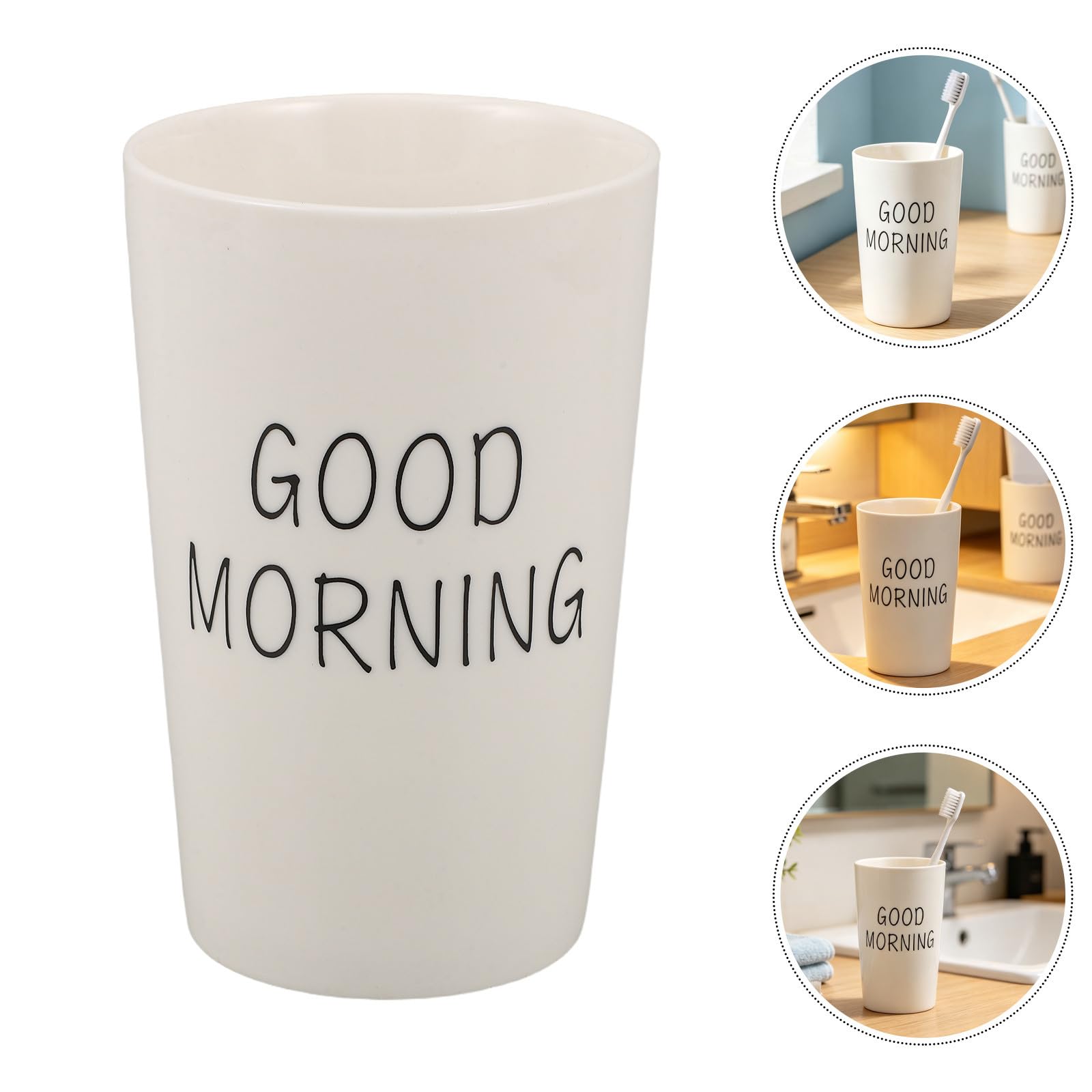 SHINEOFI 2 Piezas Vaso Diseño Simple y Elegante para Baño Estilo Americano de Cerámica de Color Claro Material Resistente y Fácil de Limpiar para Cepillo de Dientes
