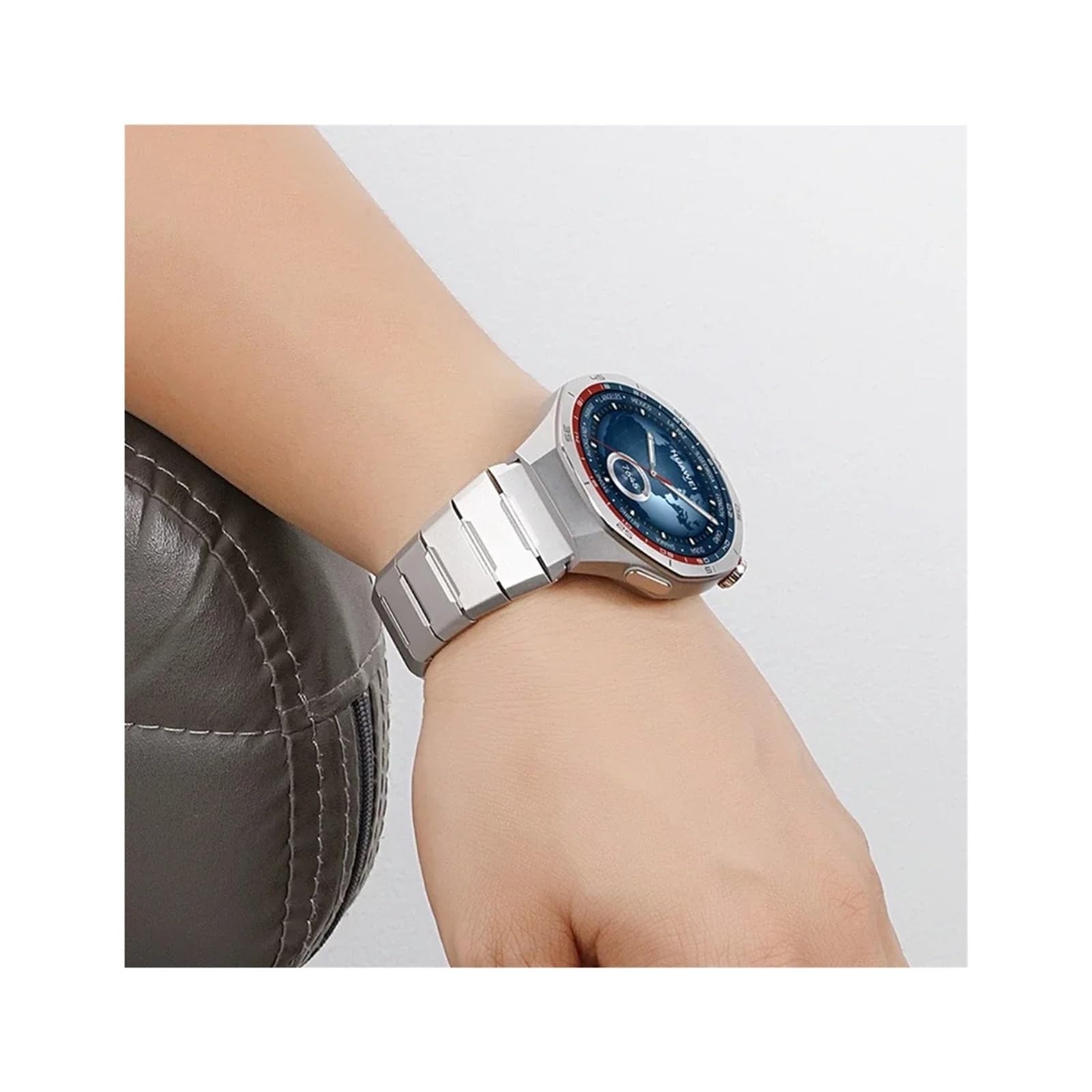 Modne paski do zegarków, pasek ze stali nierdzewnej pasujący do zegarka Huawei Watch GT 5 Pro, bez przerw, metalowa bransoleta pasująca do paska biznesowego Huawei Watch GT 5 Pro Correa