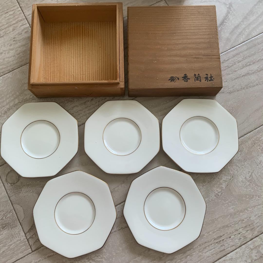 深川製磁 花ひょうたん 瓢箪 蓋付き 湯飲み 舟型 茶托 ホワイト 白磁