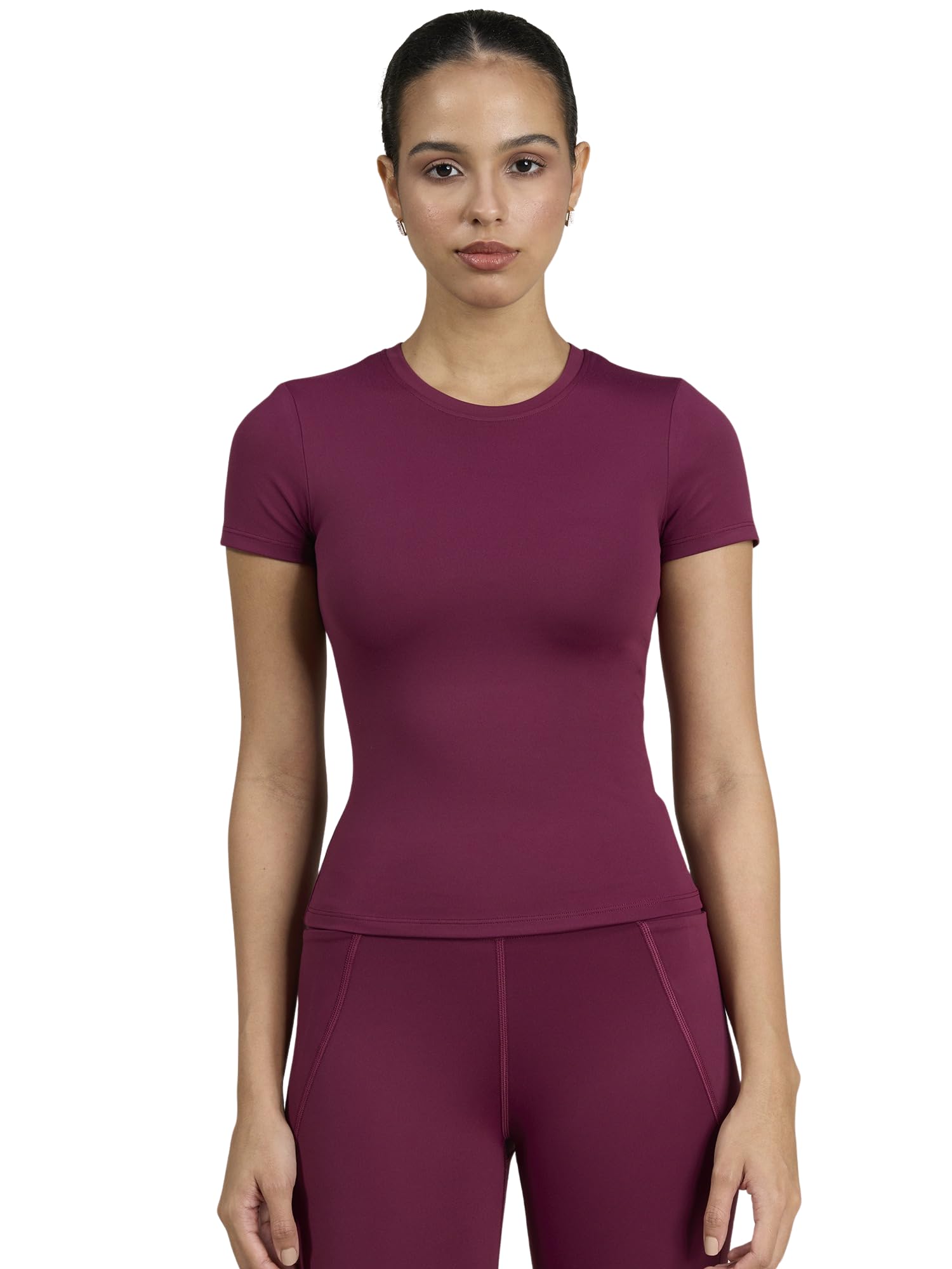 Sculpt Core Top for Women | Snug Sculpted Fit, Classic Crew Neck, Short Sleeves, Minimal Branding, Everyday Activewear Tee-image-10