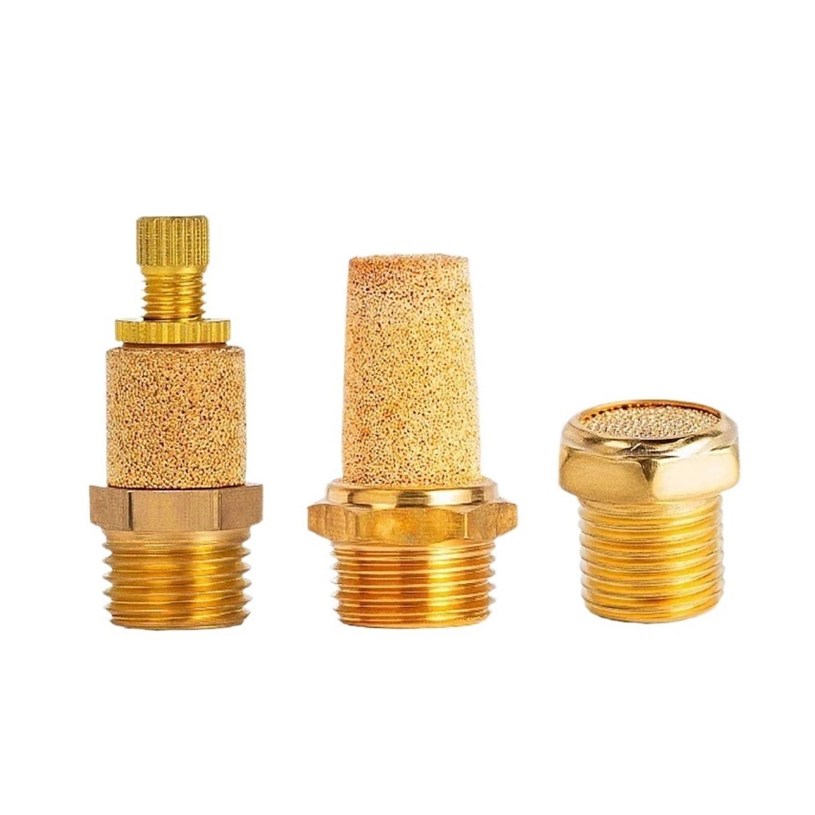 Silenciador neumático del escape Silenciador de escape neumático de latón BSL M5 1/8", 1/4", 3/8", 1/2", silenciadores, adaptador de filtro de ruido, conector reductor de cobre(Throttle muffler-1)