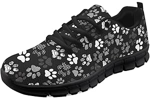Lightweight Running Shoes with Paw Print Detail