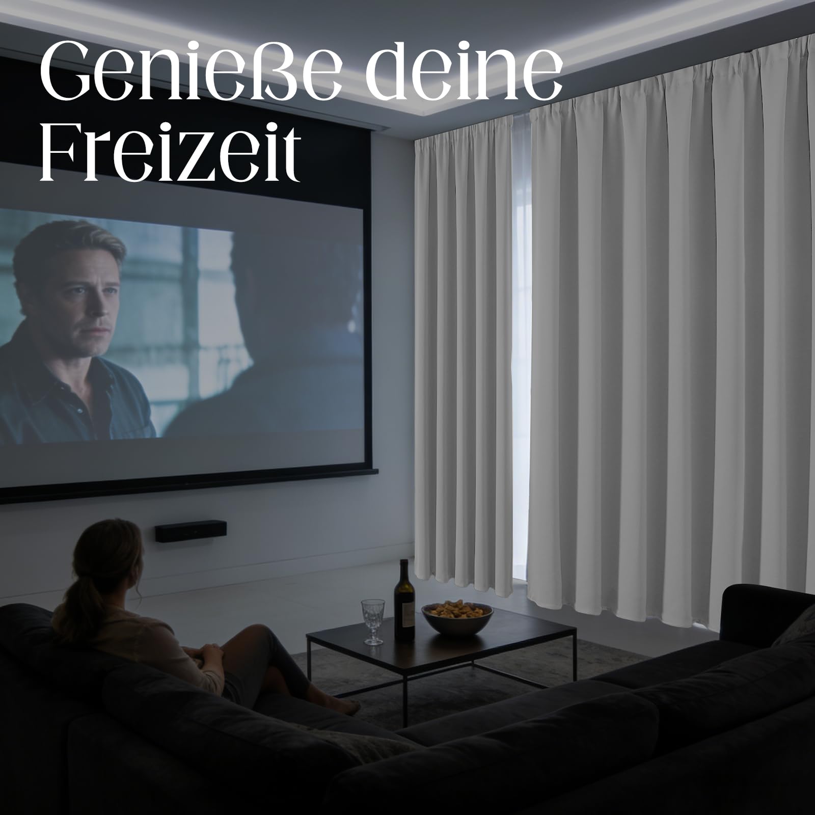 CUCRAF Zasłony nieprzejrzyste z taśmą marszczącą, 2 sztuki, wys. 225 x szer. 140 cm, termiczne, ochrona przed hałasem, zasłony zaciemniające, ochrona przed zimnem, do salonu, pokoju dziecięcego