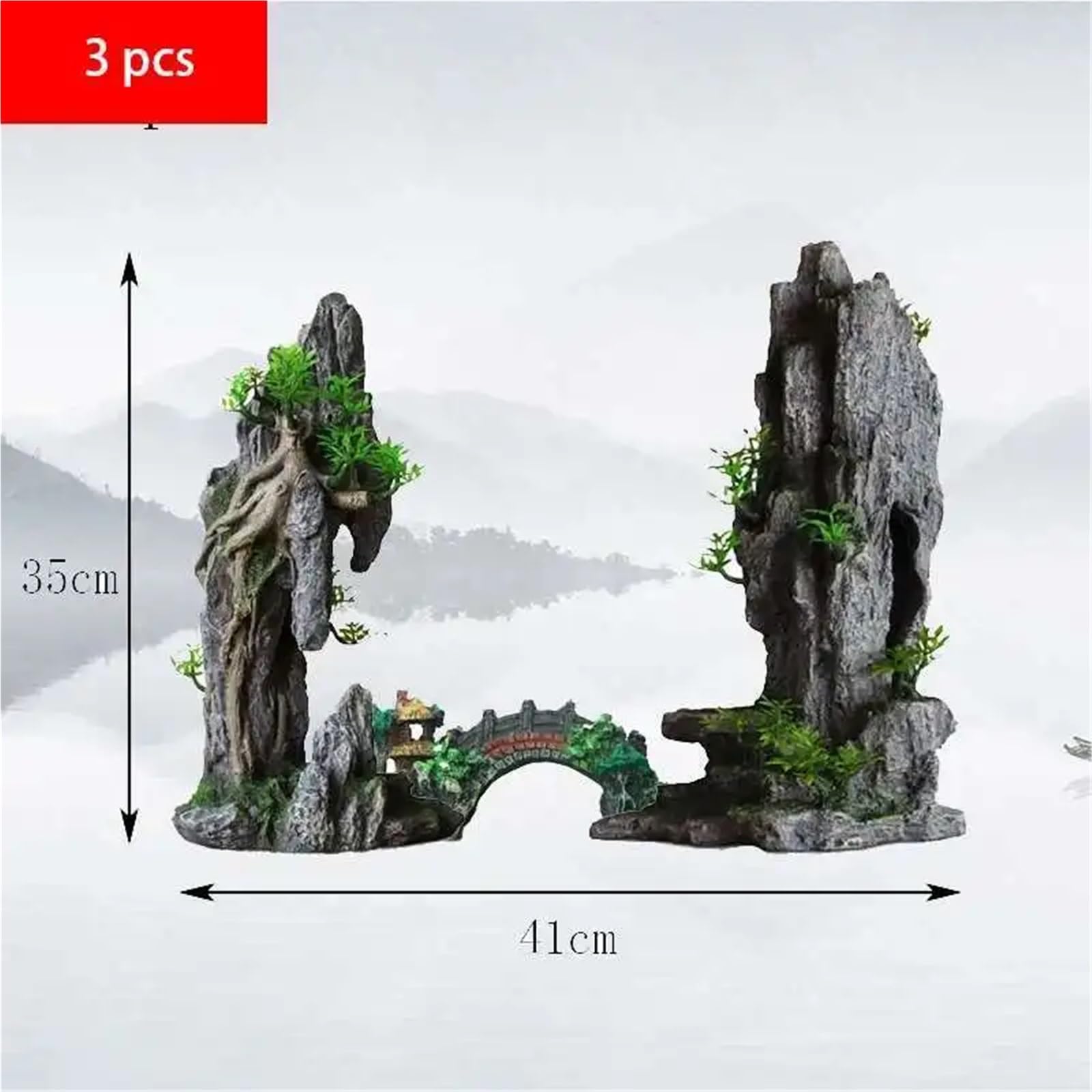 Decorazioni per Acquario Decorazione paesaggistica for acquari, giardino roccioso, simulazione di paesaggio con erba e pietre, pacchetto paesaggistico acqua, scatola for acquario