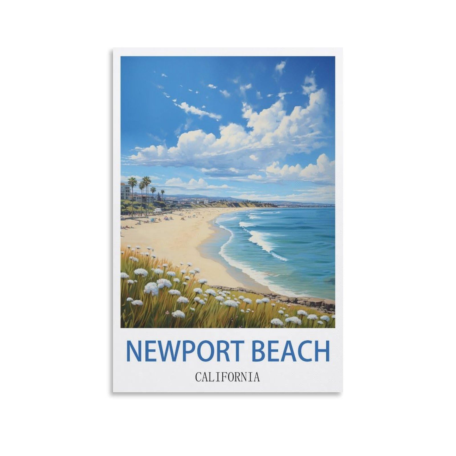 Ezmlfa S060 Diy Diamond Painting,Newport Beach California 5D Diamond Art Diy Cross Stitch Crystal Rhinestone Embroidery Pictures Craft For Home Wall 30X40cm