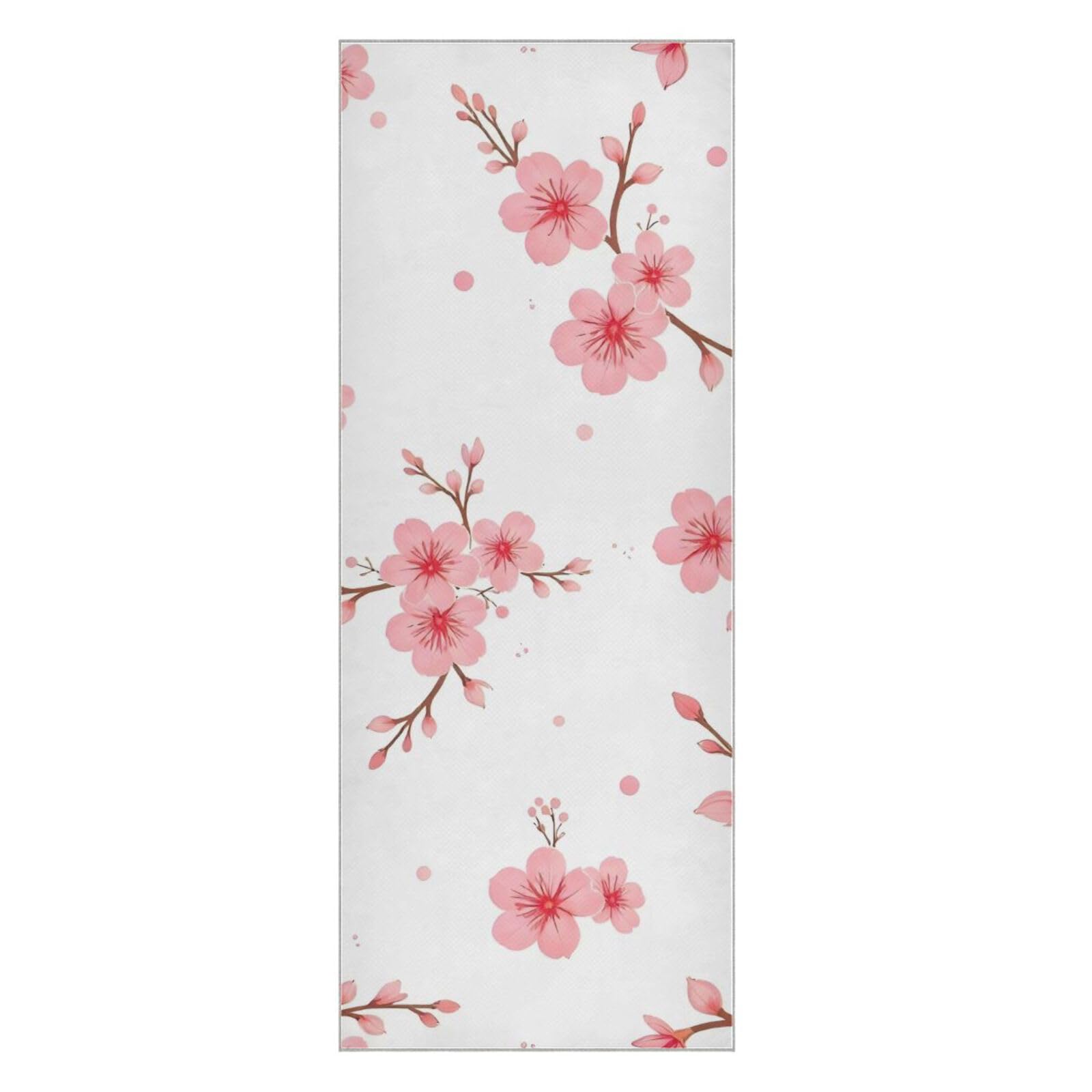 Hezely Non-Slip Hot Yoga Towel - Mat-Sized, Super-Absorbent Microfiber Sweat Towel for Gym, Bikram, Pilates and Yoga Mats,Beautiful Plum Blossom