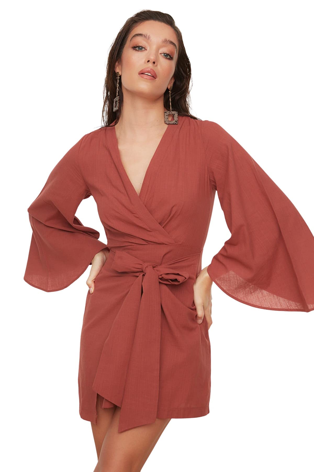 Trendyol FeMan Beachwear Mini Shift Regular fit Woven Dress