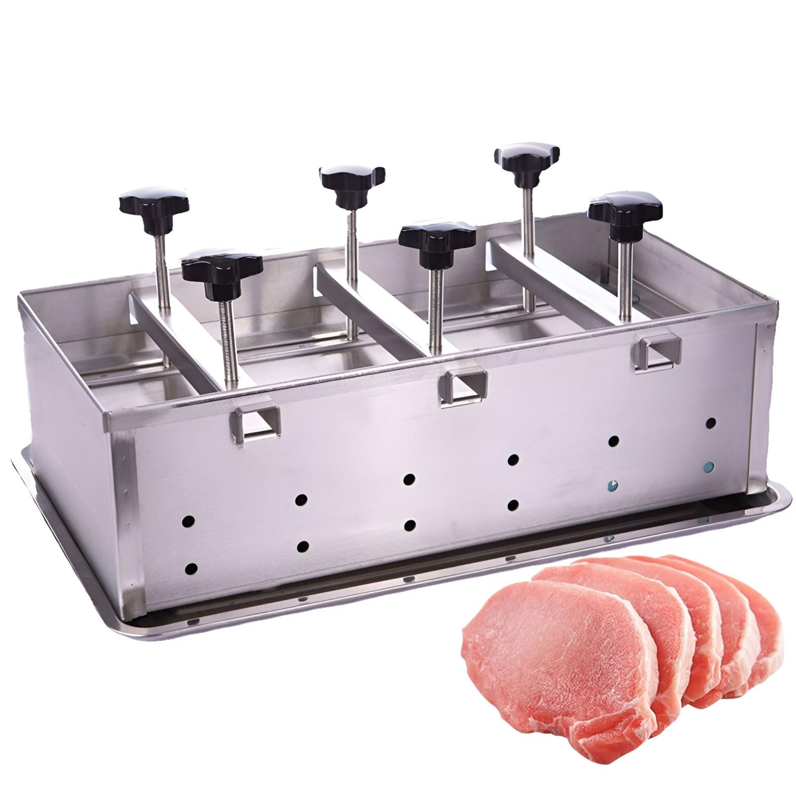 Molde de prensa de carne de acero inoxidable con doble tornillo para hamburguesas rellenas, deslizadores, barbacoas, parrillas, capacidad de 2 kg