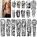 Tatuajes Temporales de Brazo Completo, 8 Hojas y Medio Brazo, Tatuajes Falsos, 8 Hojas, Pegatinas de Tatuaje Extragrandes Impermeables para Hombres y Mujeres o Adultos