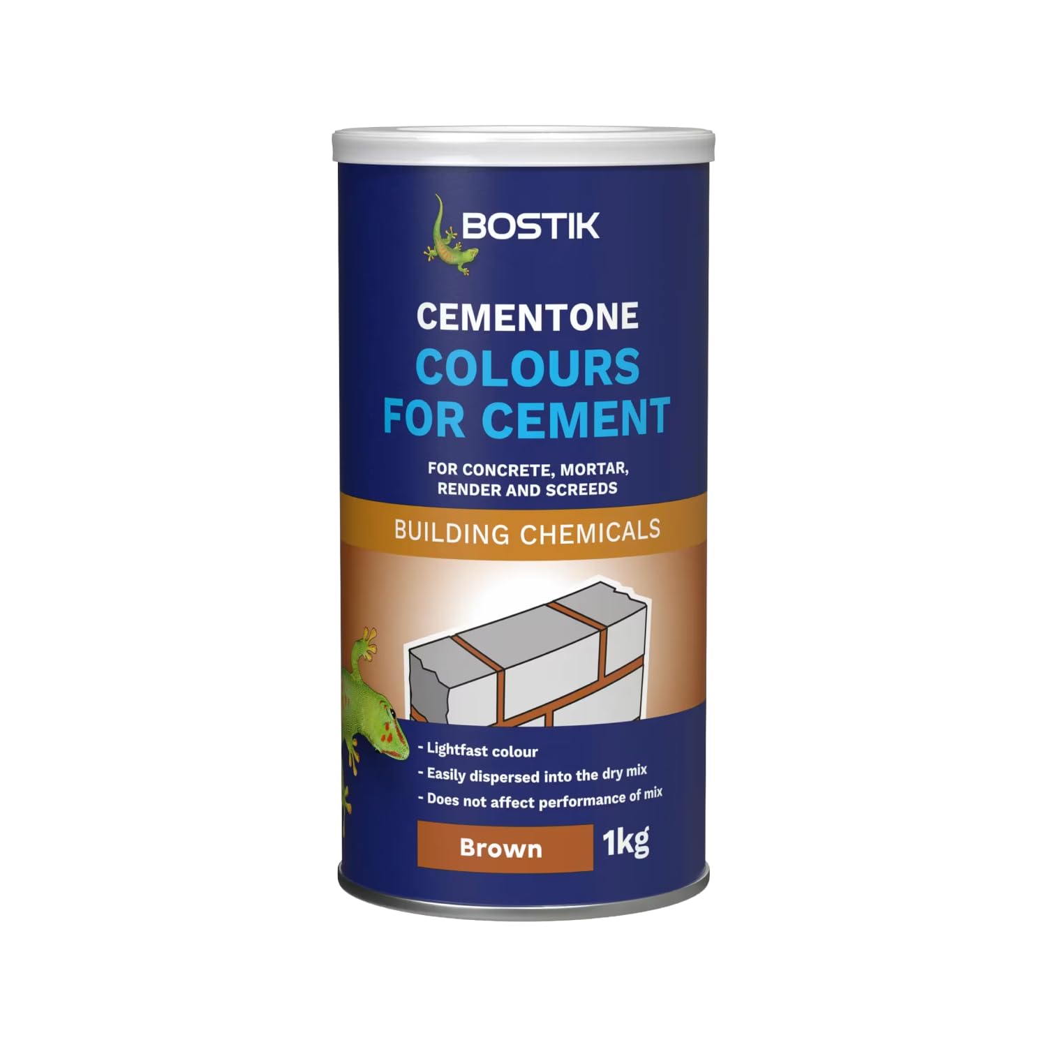 Bostik Colours for Cement Russet Brown - 1kg - For Concrete, Mortar, Render and Screeds - Available in 5 Intermixable Colours - For Interior and Exterior Use