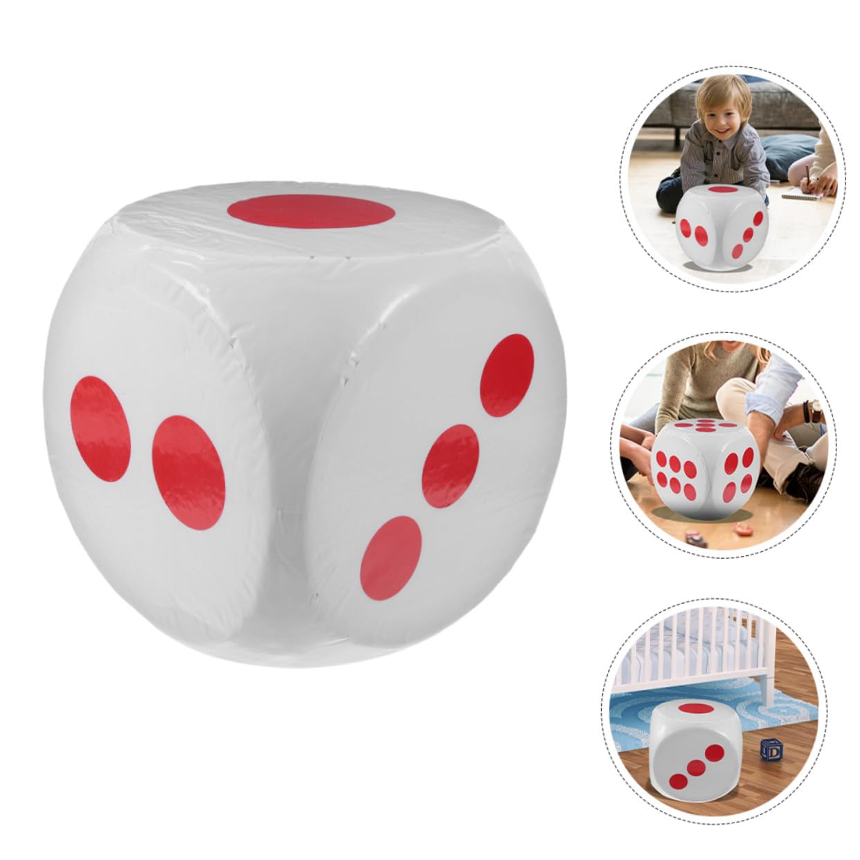 UKCOCO Dados de Espuma Jumbo Blancos Seis Caras Portátiles de Gran Tamaño para Juegos de Fiesta y Habilidades Matemáticas para Niños y Adultos