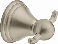 Moen Preston DN8403BN Double Robe Hook Brushed Nickel - Spot Resist Finish, Easy Install Bathroom Towel Hook