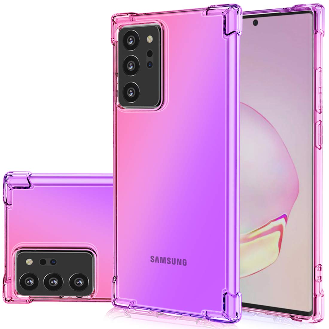 Gufuwo Case for Samsung Note 20 Plus, Note 20 Ultra Cute Case, Gradient Slim Anti Scratch Soft Clear TPU Phone Case Cover Shockproof Case for Samsung