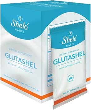 Glutashel Antioxidant Powdered Premix with Natural Vanila Shelo Nabel 15-0.45 oz Saches, White